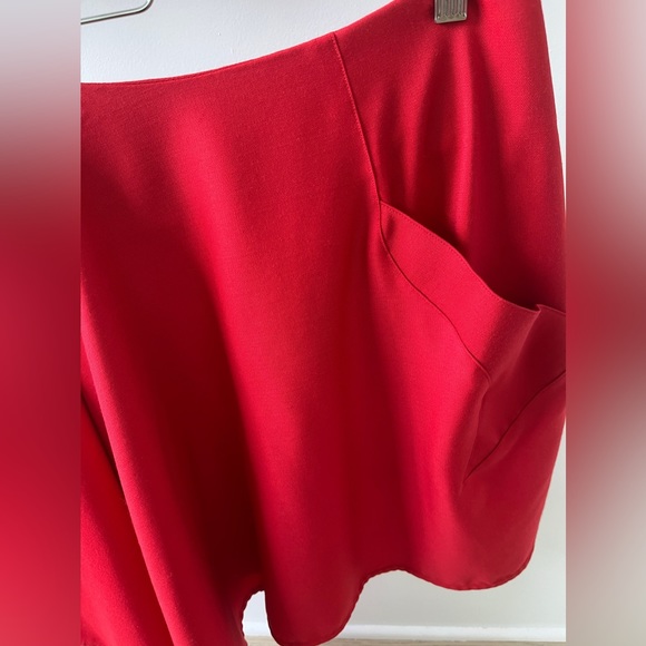 NWT)Vejas bias cut wool red Skirt - Size 26 - Picture 5 of 8